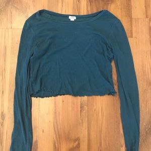 XS blue long sleeve cropped shirt from Garage
